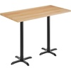 image:imageFlash Furniture Commercial 24x30 Tabletop and 22x22 XBase Natural  Bar Height Black Cast Iron Base AntiRust Indoor Use 22x22 in Base FootprintNatural TopBlack Base