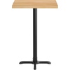 image:imageFlash Furniture Commercial 24x30 Tabletop and 22x22 XBase Natural  Bar Height Black Cast Iron Base AntiRust Indoor Use 22x22 in Base FootprintNatural TopBlack Base