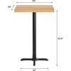 image:imageFlash Furniture Commercial 24x30 Tabletop and 22x22 XBase Natural  Bar Height Black Cast Iron Base AntiRust Indoor Use 22x22 in Base FootprintNatural TopBlack Base