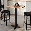 image:imageFlash Furniture Commercial 24x30 Tabletop and 22x22 XBase Natural  Bar Height Black Cast Iron Base AntiRust Indoor Use 22x22 in Base FootprintNatural TopBlack Base