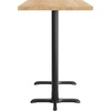 image:imageFlash Furniture Commercial 24x30 Tabletop and 22x22 XBase Natural  Bar Height Black Cast Iron Base AntiRust Indoor Use 22x22 in Base FootprintNatural TopBlack Base