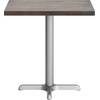 image:imageFlash Furniture Commercial 24x30 Tabletop and 22x22 XBase Natural  Dining Height Black Cast Iron Base AntiRust Indoor Use 22x22 in Base FootprintDark Brown TopSilver Base
