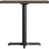 image:imageFlash Furniture Commercial 24x30 Tabletop and 22x22 XBase Natural  Dining Height Black Cast Iron Base AntiRust Indoor Use 22x22 in Base FootprintDark Brown TopBlack Base