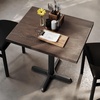 image:imageFlash Furniture Commercial 24x30 Tabletop and 22x22 XBase Natural  Dining Height Black Cast Iron Base AntiRust Indoor Use 22x22 in Base FootprintDark Brown TopBlack Base