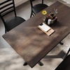 image:imageFlash Furniture Commercial 24x30 Tabletop and 22x22 XBase Natural  Dining Height Black Cast Iron Base AntiRust Indoor Use 22x22 in Base FootprintDark Brown TopBlack Base
