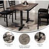 image:imageFlash Furniture Commercial 24x30 Tabletop and 22x22 XBase Natural  Dining Height Black Cast Iron Base AntiRust Indoor Use 22x22 in Base FootprintDark Brown TopBlack Base