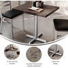 image:imageFlash Furniture Commercial 24x30 Tabletop and 22x22 XBase Natural  Dining Height Black Cast Iron Base AntiRust Indoor Use 22x22 in Base FootprintDark Brown TopSilver Base