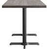 image:imageFlash Furniture Commercial 24x30 Tabletop and 22x22 XBase Natural  Dining Height Black Cast Iron Base AntiRust Indoor Use 22x22 in Base FootprintDark Brown TopBlack Base