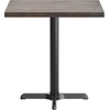 image:imageFlash Furniture Commercial 24x30 Tabletop and 22x22 XBase Natural  Dining Height Black Cast Iron Base AntiRust Indoor Use 22x22 in Base FootprintDark Brown TopBlack Base
