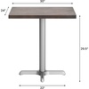 image:imageFlash Furniture Commercial 24x30 Tabletop and 22x22 XBase Natural  Dining Height Black Cast Iron Base AntiRust Indoor Use 22x22 in Base FootprintDark Brown TopSilver Base