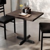 image:imageFlash Furniture Commercial 24x30 Tabletop and 22x22 XBase Natural  Dining Height Black Cast Iron Base AntiRust Indoor Use 22x22 in Base FootprintDark Brown TopBlack Base