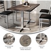 image:imageFlash Furniture Commercial 24x30 Tabletop and 22x22 XBase Natural  Dining Height Black Cast Iron Base AntiRust Indoor Use 22x22 in Base FootprintDark Brown TopSilver Base