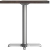 image:imageFlash Furniture Commercial 24x30 Tabletop and 22x22 XBase Natural  Dining Height Black Cast Iron Base AntiRust Indoor Use 22x22 in Base FootprintDark Brown TopSilver Base