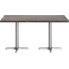 image:imageFlash Furniture Commercial 24x30 Tabletop and 22x22 XBase Natural  Dining Height Black Cast Iron Base AntiRust Indoor Use 22x22 in Base FootprintDark Brown TopSilver Base