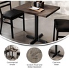 image:imageFlash Furniture Commercial 24x30 Tabletop and 22x22 XBase Natural  Dining Height Black Cast Iron Base AntiRust Indoor Use 22x22 in Base FootprintDark Brown TopBlack Base