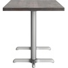 image:imageFlash Furniture Commercial 24x30 Tabletop and 22x22 XBase Natural  Dining Height Black Cast Iron Base AntiRust Indoor Use 22x22 in Base FootprintDark Brown TopSilver Base