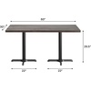 image:imageFlash Furniture Commercial 24x30 Tabletop and 22x22 XBase Natural  Dining Height Black Cast Iron Base AntiRust Indoor Use 22x22 in Base FootprintDark Brown TopBlack Base