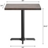 image:imageFlash Furniture Commercial 24x30 Tabletop and 22x22 XBase Natural  Dining Height Black Cast Iron Base AntiRust Indoor Use 22x22 in Base FootprintDark Brown TopBlack Base