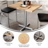 image:imageFlash Furniture Commercial 24x30 Tabletop and 22x22 XBase Natural  Dining Height Black Cast Iron Base AntiRust Indoor Use 22x22 in Base FootprintNatural TopSilver Base