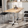 image:imageFlash Furniture Commercial 24x30 Tabletop and 22x22 XBase Natural  Dining Height Black Cast Iron Base AntiRust Indoor Use 22x22 in Base FootprintNatural TopSilver Base
