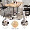 image:imageFlash Furniture Commercial 24x30 Tabletop and 22x22 XBase Natural  Dining Height Black Cast Iron Base AntiRust Indoor Use 22x22 in Base FootprintNatural TopSilver Base