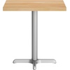 image:imageFlash Furniture Commercial 24x30 Tabletop and 22x22 XBase Natural  Dining Height Black Cast Iron Base AntiRust Indoor Use 22x22 in Base FootprintNatural TopSilver Base