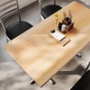 image:imageFlash Furniture Commercial 24x30 Tabletop and 22x22 XBase Natural  Dining Height Black Cast Iron Base AntiRust Indoor Use 22x22 in Base FootprintNatural TopSilver Base
