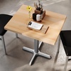 image:imageFlash Furniture Commercial 24x30 Tabletop and 22x22 XBase Natural  Dining Height Black Cast Iron Base AntiRust Indoor Use 22x22 in Base FootprintNatural TopSilver Base
