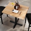 image:imageFlash Furniture Commercial 24x30 Tabletop and 22x22 XBase Natural  Dining Height Black Cast Iron Base AntiRust Indoor Use 22x22 in Base FootprintNatural TopBlack Base