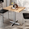 image:imageFlash Furniture Commercial 24x30 Tabletop and 22x22 XBase Natural  Dining Height Black Cast Iron Base AntiRust Indoor Use 22x22 in Base FootprintNatural TopSilver Base
