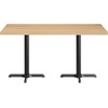 image:imageFlash Furniture Commercial 24x30 Tabletop and 22x22 XBase Natural  Dining Height Black Cast Iron Base AntiRust Indoor Use 22x22 in Base FootprintNatural TopBlack Base