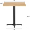 image:imageFlash Furniture Commercial 24x30 Tabletop and 22x22 XBase Natural  Dining Height Black Cast Iron Base AntiRust Indoor Use 22x22 in Base FootprintNatural TopBlack Base