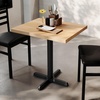 image:imageFlash Furniture Commercial 24x30 Tabletop and 22x22 XBase Natural  Dining Height Black Cast Iron Base AntiRust Indoor Use 22x22 in Base FootprintNatural TopBlack Base