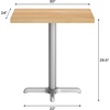 image:imageFlash Furniture Commercial 24x30 Tabletop and 22x22 XBase Natural  Dining Height Black Cast Iron Base AntiRust Indoor Use 22x22 in Base FootprintNatural TopSilver Base