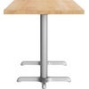 image:imageFlash Furniture Commercial 24x30 Tabletop and 22x22 XBase Natural  Dining Height Black Cast Iron Base AntiRust Indoor Use 22x22 in Base FootprintNatural TopSilver Base