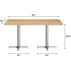 image:imageFlash Furniture Commercial 24x30 Tabletop and 22x22 XBase Natural  Dining Height Black Cast Iron Base AntiRust Indoor Use 22x22 in Base FootprintNatural TopSilver Base