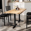 image:imageFlash Furniture Commercial 24x30 Tabletop and 22x22 XBase Natural  Dining Height Black Cast Iron Base AntiRust Indoor Use 22x22 in Base FootprintNatural TopBlack Base