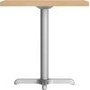image:imageFlash Furniture Commercial 24x30 Tabletop and 22x22 XBase Natural  Dining Height Black Cast Iron Base AntiRust Indoor Use 22x22 in Base FootprintNatural TopSilver Base