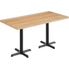 image:imageFlash Furniture Commercial 24x30 Tabletop and 22x22 XBase Natural  Dining Height Black Cast Iron Base AntiRust Indoor Use 22x22 in Base FootprintNatural TopBlack Base