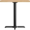image:imageFlash Furniture Commercial 24x30 Tabletop and 22x22 XBase Natural  Dining Height Black Cast Iron Base AntiRust Indoor Use 22x22 in Base FootprintNatural TopBlack Base