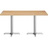 image:imageFlash Furniture Commercial 24x30 Tabletop and 22x22 XBase Natural  Dining Height Black Cast Iron Base AntiRust Indoor Use 22x22 in Base FootprintNatural TopSilver Base