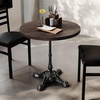 image:imageFlash Furniture Commercial 30 Round Tabletop and Bistro Base Dark Brown  Black Cast Iron Base AntiRust Indoor UseDark Brown TopBlack Base