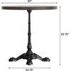 image:imageFlash Furniture Commercial 30 Round Tabletop and Bistro Base Dark Brown  Black Cast Iron Base AntiRust Indoor UseDark Brown TopBlack Base