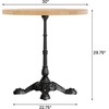 image:imageFlash Furniture Commercial 30 Round Tabletop and Bistro Base Dark Brown  Black Cast Iron Base AntiRust Indoor UseNatural TopBlack Base