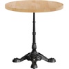 image:imageFlash Furniture Commercial 30 Round Tabletop and Bistro Base Dark Brown  Black Cast Iron Base AntiRust Indoor UseNatural TopBlack Base