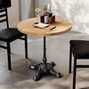 image:imageFlash Furniture Commercial 30 Round Tabletop and Bistro Base Dark Brown  Black Cast Iron Base AntiRust Indoor UseNatural TopBlack Base