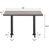 image:imageFlash Furniture Commercial 30x48 Tabletop and Dual TBase Natural  Dining Height Silver Cast Iron Base AntiRust Indoor Use Dual in Base FootprintDark Brown TopBlack Base