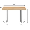 image:imageFlash Furniture Commercial 30x48 Tabletop and Dual TBase Natural  Dining Height Silver Cast Iron Base AntiRust Indoor Use Dual in Base FootprintNatural TopSilver Base