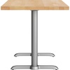 image:imageFlash Furniture Commercial 30x48 Tabletop and Dual TBase Natural  Dining Height Silver Cast Iron Base AntiRust Indoor Use Dual in Base FootprintNatural TopSilver Base