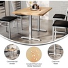 image:imageFlash Furniture Commercial 30x48 Tabletop and Dual TBase Natural  Dining Height Silver Cast Iron Base AntiRust Indoor Use Dual in Base FootprintNatural TopSilver Base